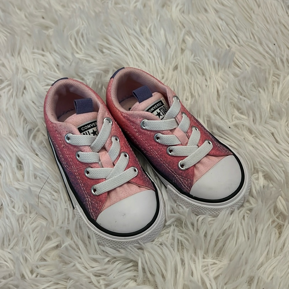Pink and purple tie dye converse